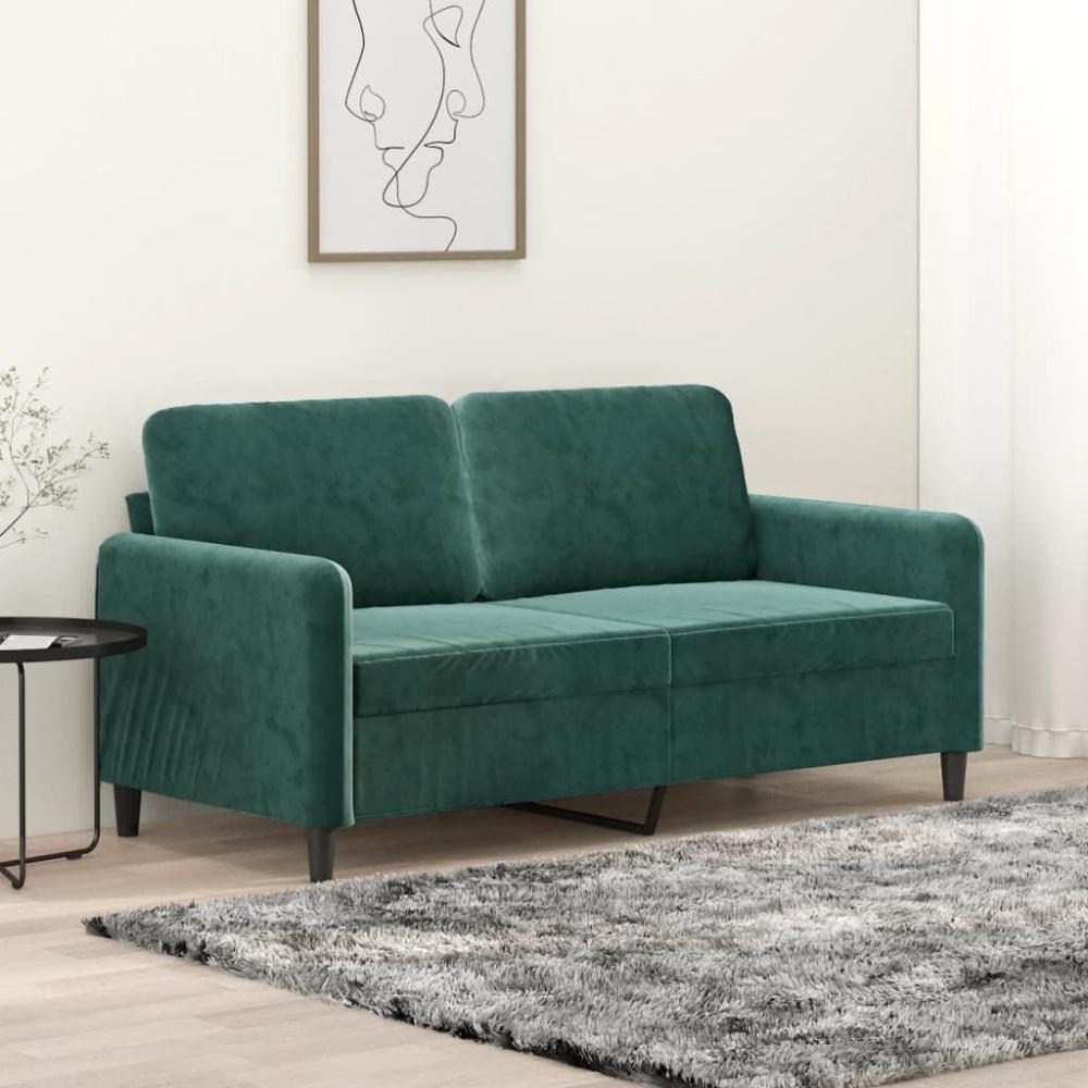 vidaXL 2-Sitzer-Sofa Dunkelgrün 140 cm Samt 359444 Bild 1