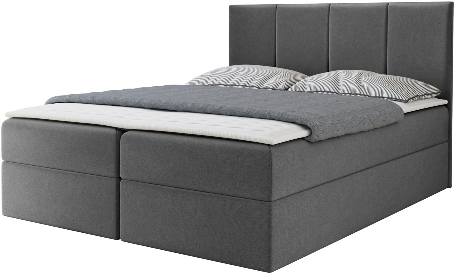 Boxspringbett Rebos, Grau, 140 x 200 cm Bild 1