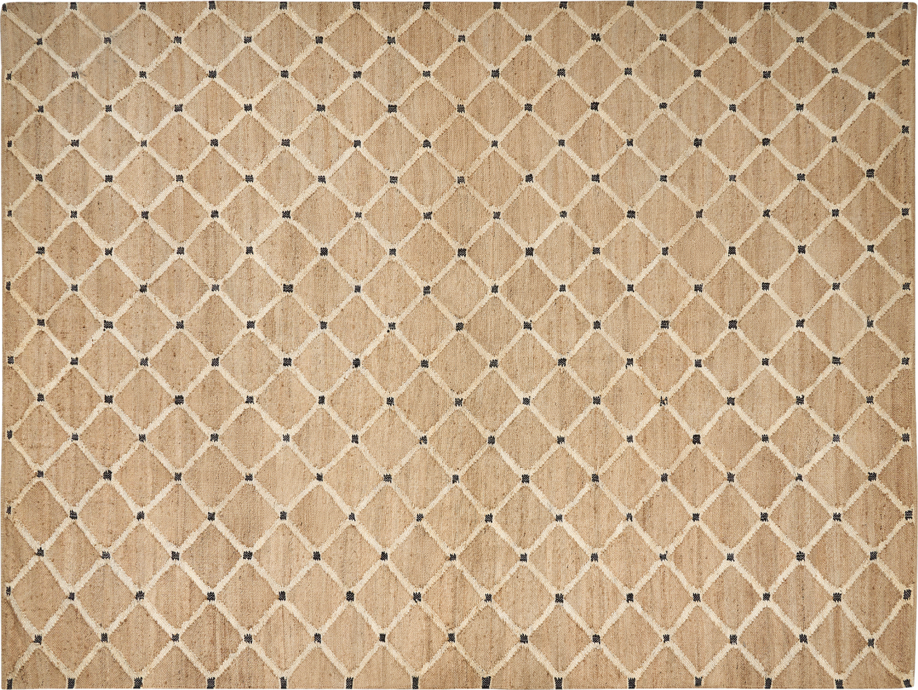 Teppich Jute beige 300 x 400 cm geometrisches Muster Kurzflor KALEKOY Bild 1