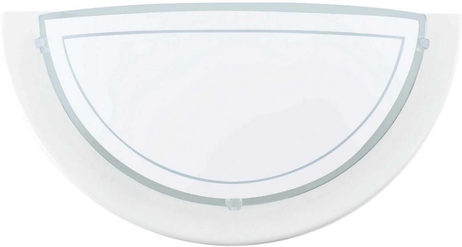 Eglo 83154 Wandleuchte PLANET 1 E27 max. 1X40W Stahl weiss, Glas lackiert klar L:29cm H:14,5cm dimmbar Bild 1