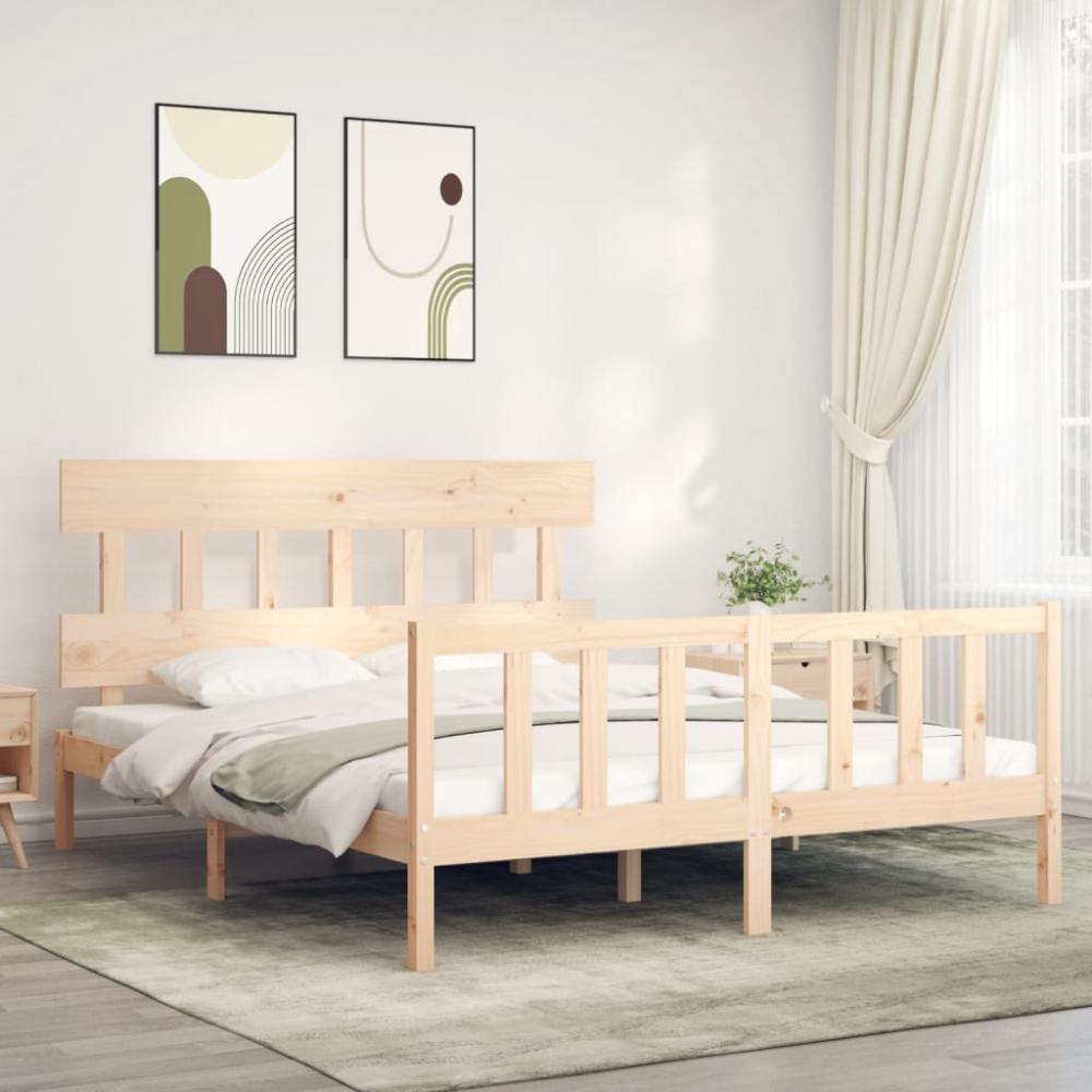 vidaXL Massivholzbett ohne Matratze 160x200 cm Kiefernholz 3193346 Bild 1
