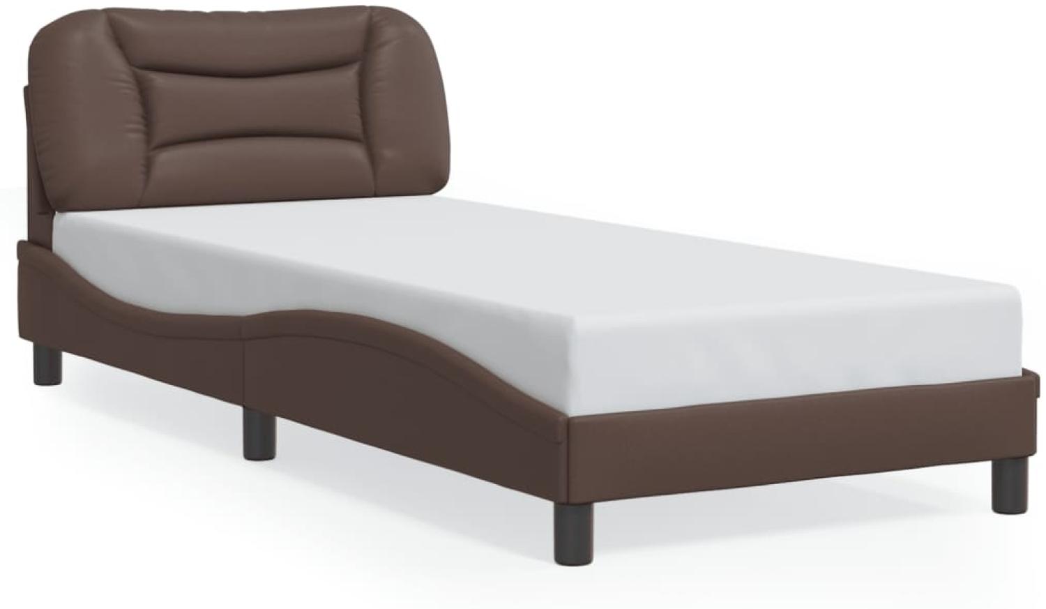 vidaXL Bettgestell ohne Matratze "Hvar" Braun 90x190 cm Kunstleder 3207969 Bild 1