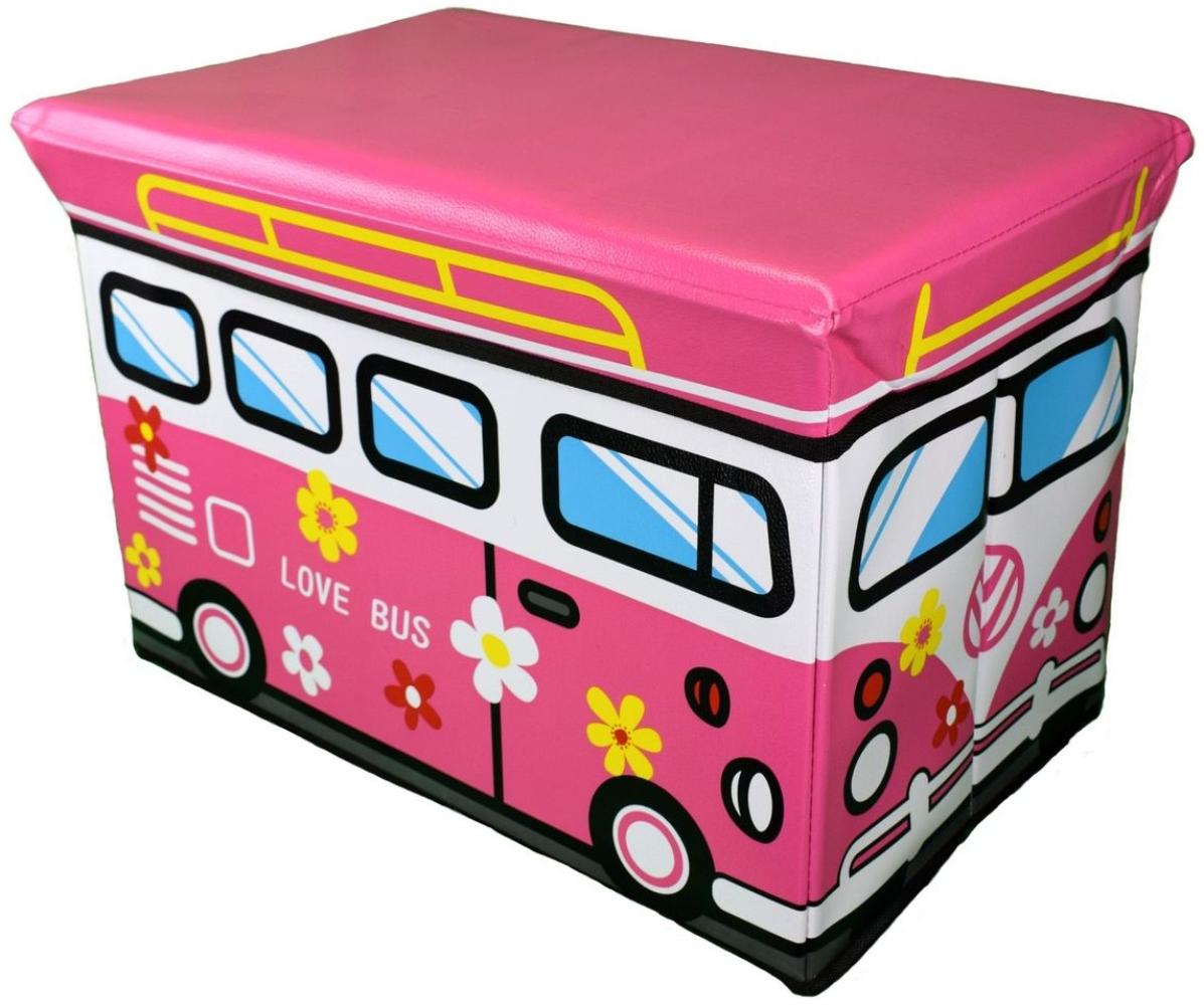 Aufbewahrungsbox zum Sitzen Feuerwehr Safari oder Love Bus 49x31x31 Kinderzimmer Happy Bild 1