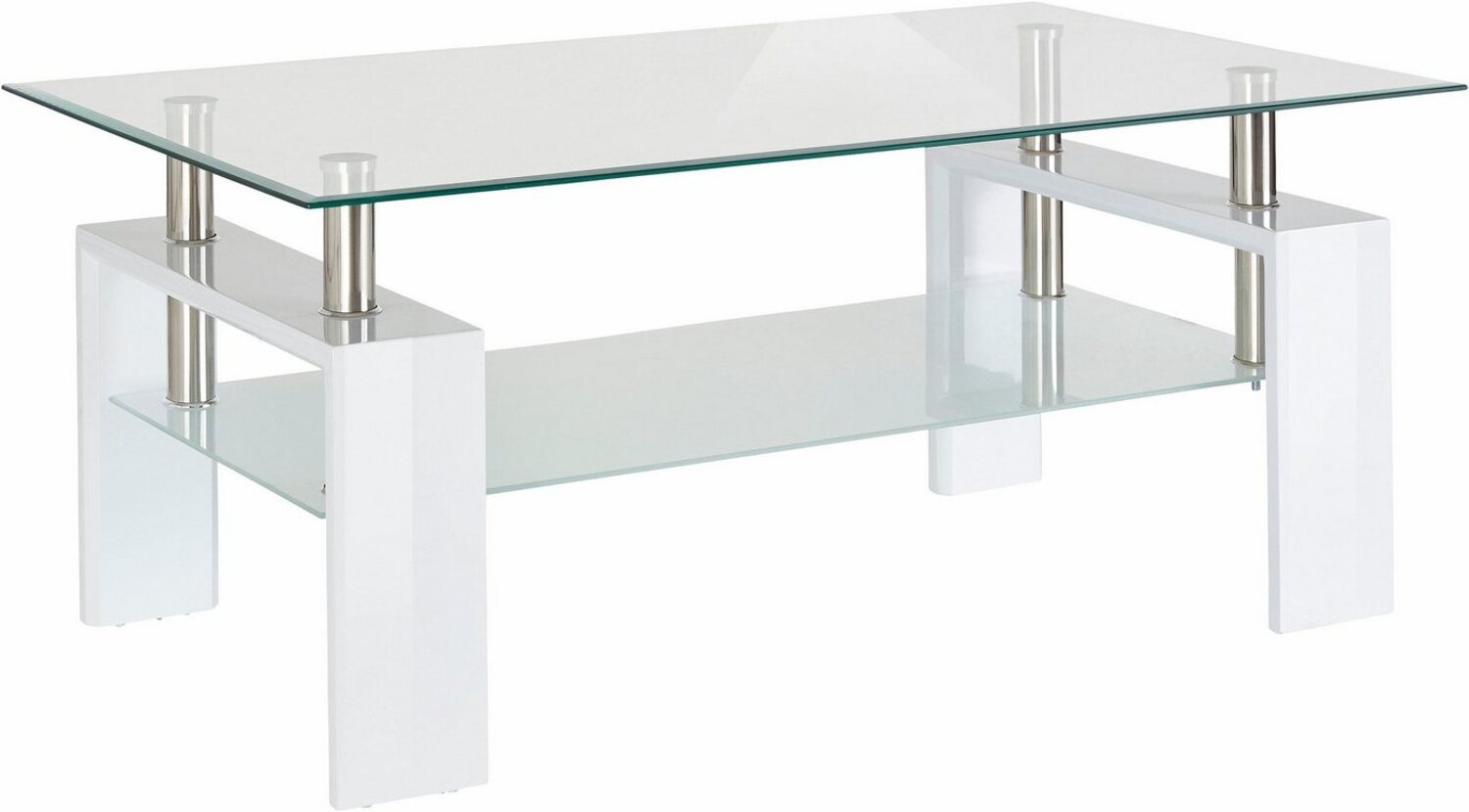 Concept GmbH Couchtisch in Weiß, Gestell MDF - 100x45x60cm (BxHxT) Bild 1