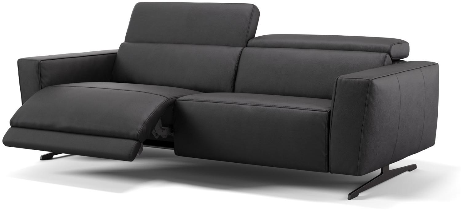 Sofanella Ledercouch ALESSO Dreisitzer Sofa Echtleder in Schwarz XL: 236 Breite x 108 Tiefe Bild 1