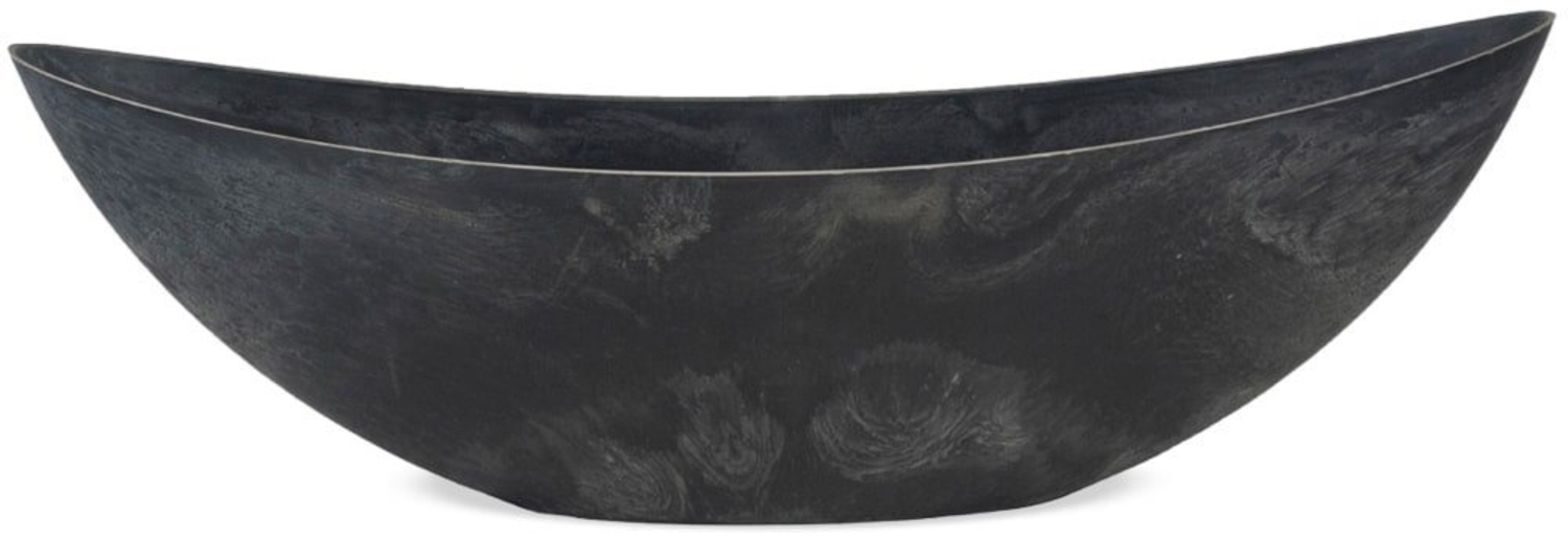 matches21 HOME & HOBBY Blumentopf Große Pflanzschale oval 66 cm für draussen Dekoschale schwarz (1 St), Blumen-Schale als wetterfeste Friedhof-Schale Grab-Schmuck Grabschale Bild 1