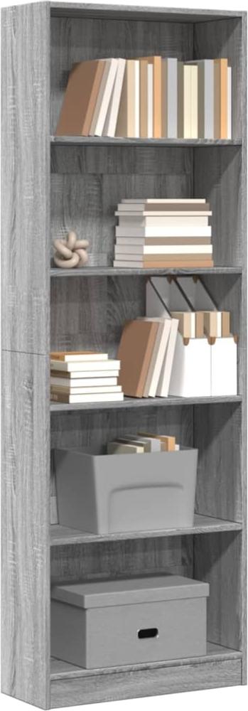 vidaXL Bücherregal Grau Sonoma 60x24x176 cm Holzwerkstoff 857826 Bild 1