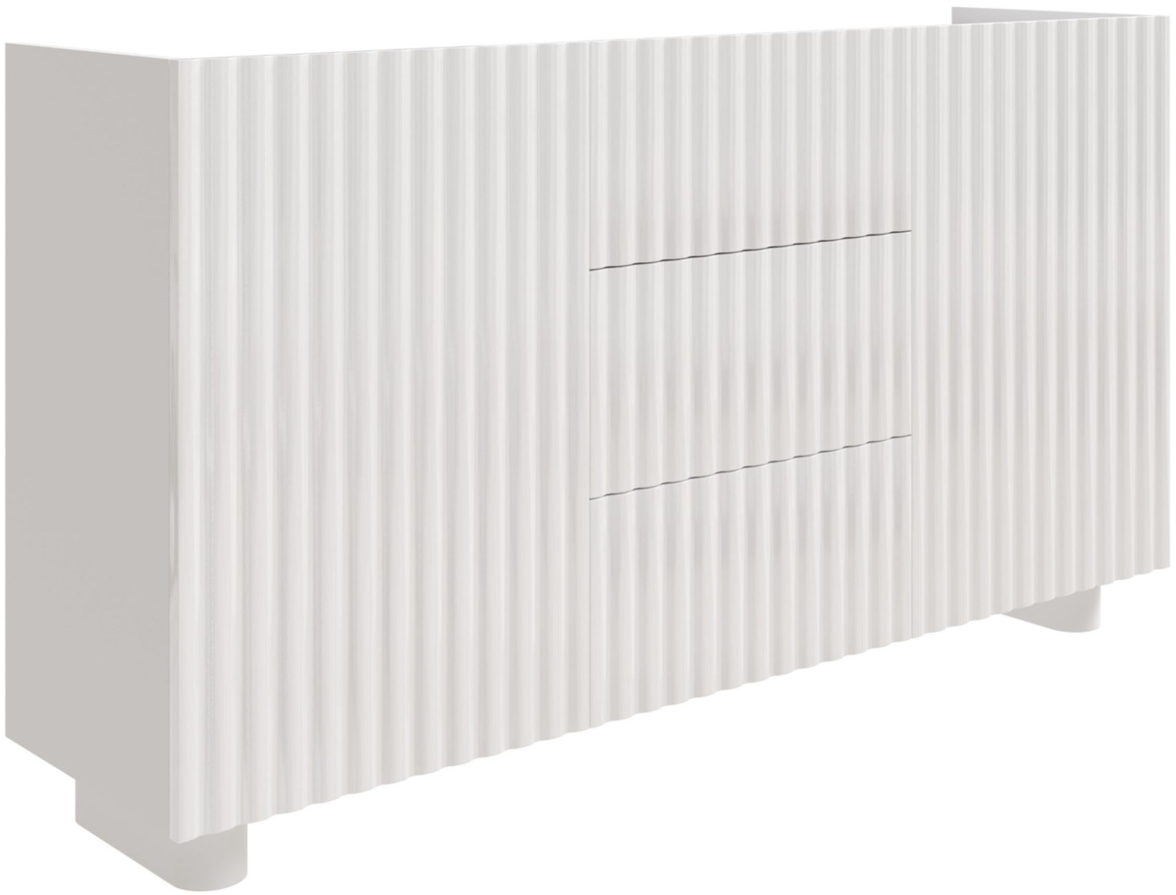 Selsey 'Fiorra' Sideboard 2-türig mit drei Schubladen, Weiß Hochglanz, 144 cm Bild 1