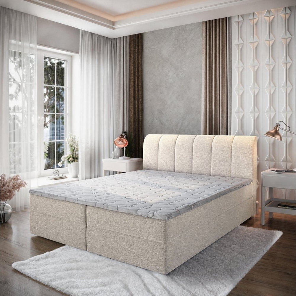 Masseno Boxbett CEVANO 140x200 cm mit Bonell Matratze und Topper Bild 1