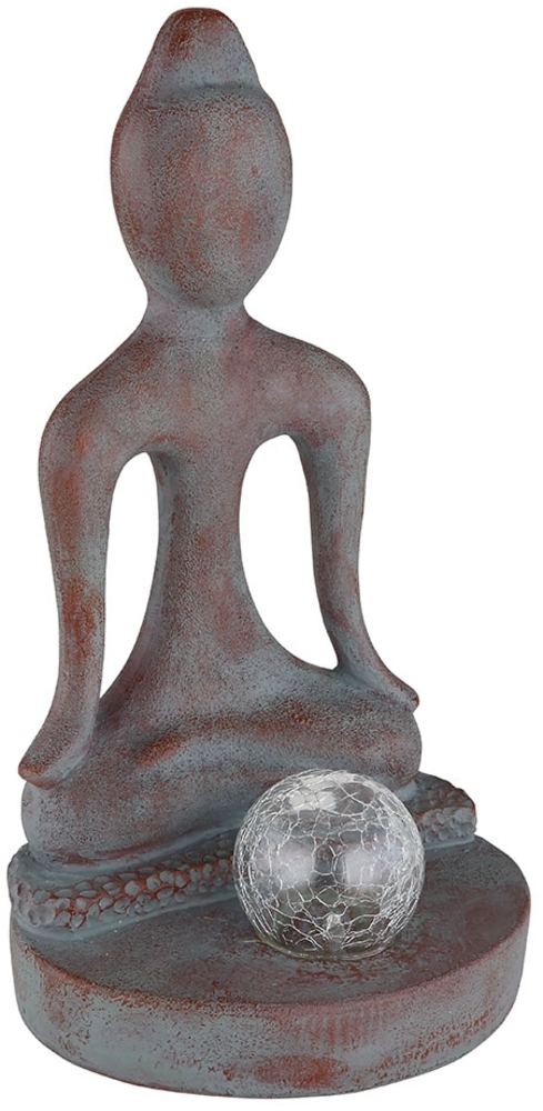 LED Solarleuchte, Buddha, bronze-silber, H 30 cm Bild 1