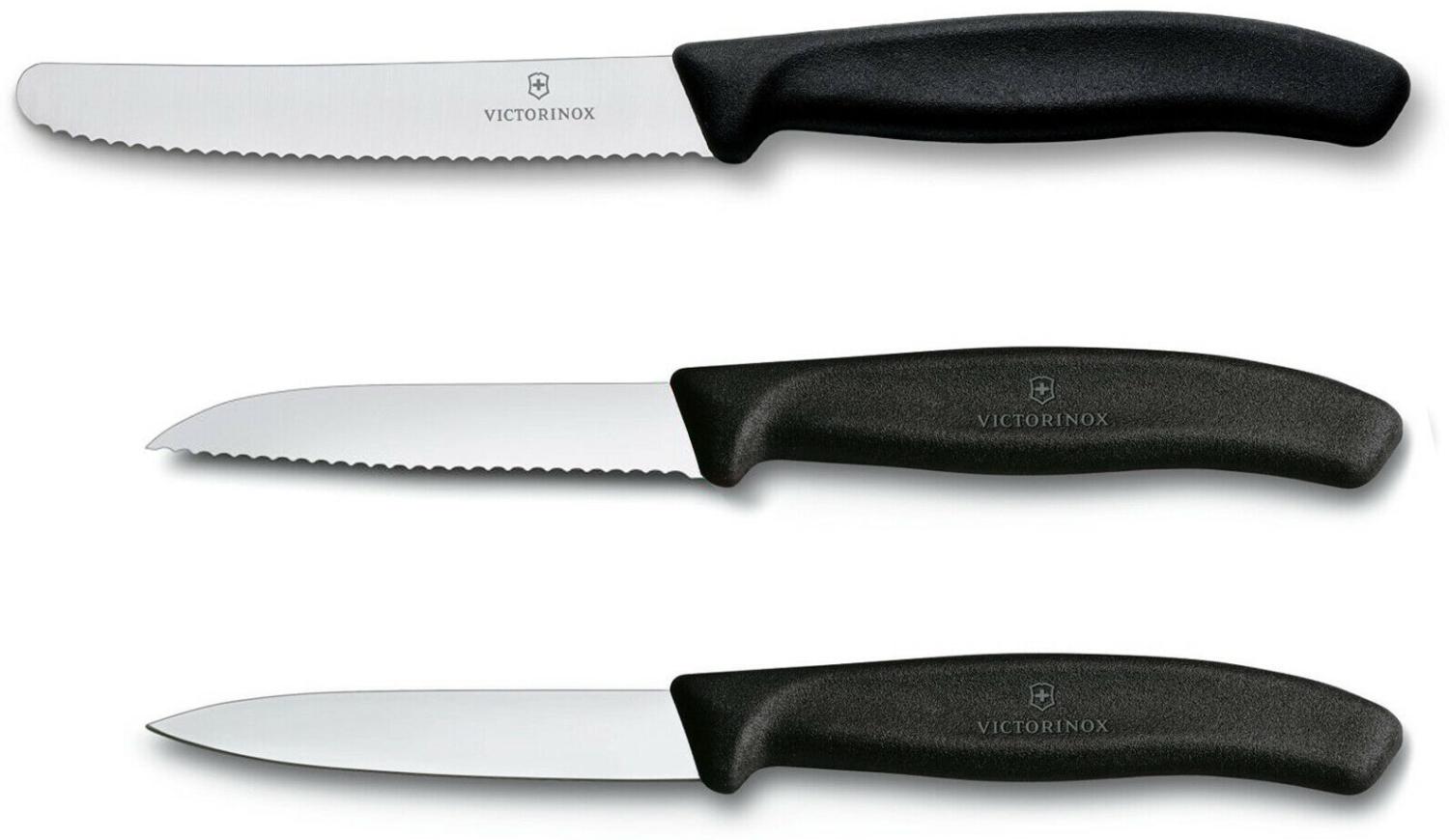 Victorinox Swiss Classic Gemüsemesser-Set, 3-tlg, 2 x Gemüsemesser Wellenschliff, 1 x Gemüsemesser Gerader Schliff Bild 1