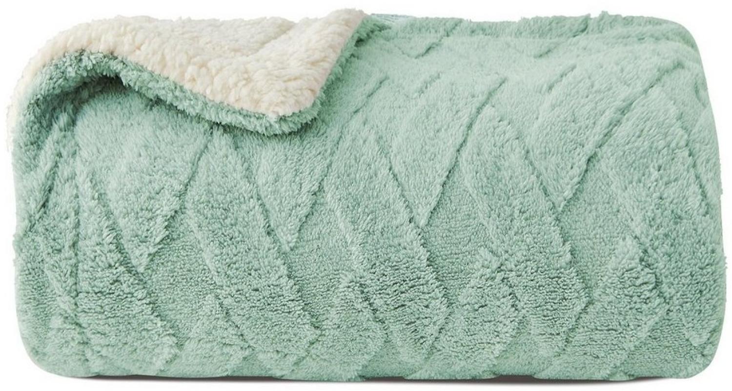 Wohndecke MT09, KEAYOO, Sherpa Fleece Warm Decke Kuscheldecken für Bett, Sofa und Couch Bild 1