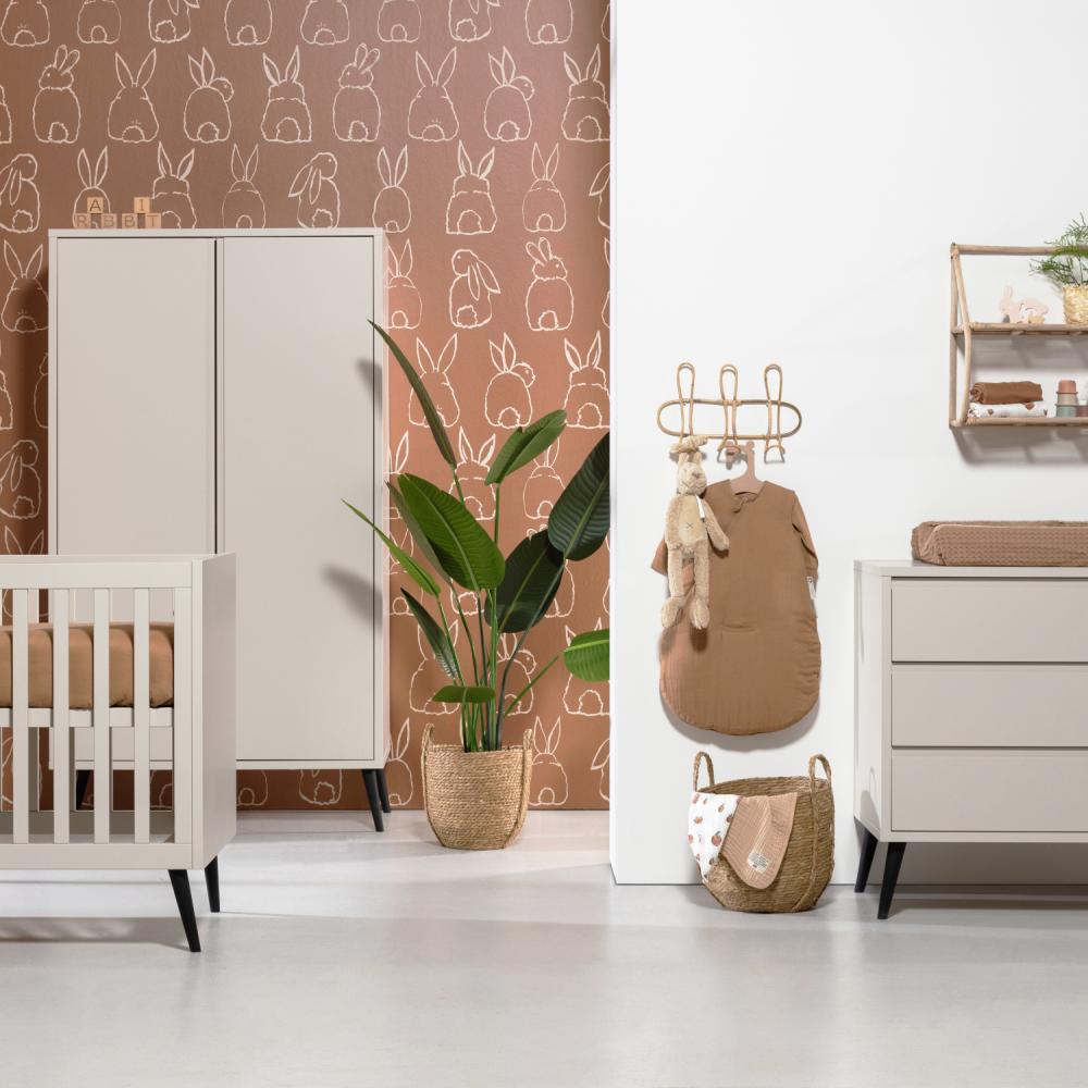 Europe Baby Sterre Babyzimmer Oatmeal| Bett 60x120 cm + Kommode Beige Bild 1
