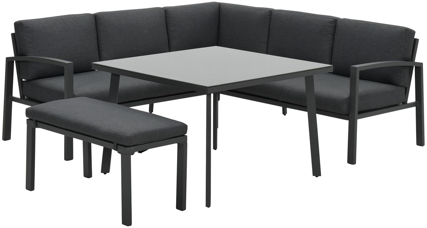 Lounge-Gruppen / Speisegruppen Set WELLINGTON inkl. 1 Sitzbank verschiedene Farben schwarz / schwarz Bild 1