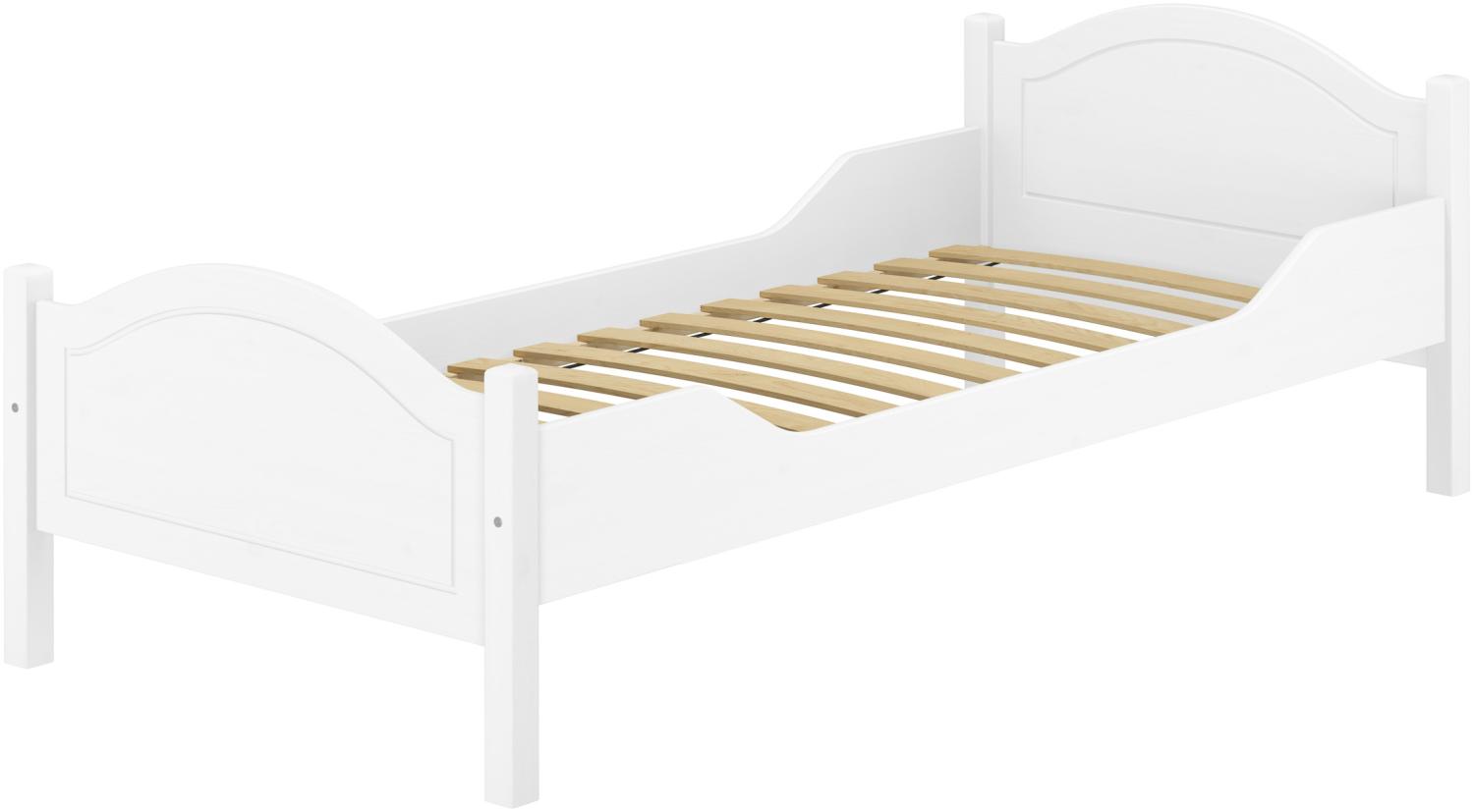 Einzelbett Kiefer weiß 100x200 Futonbett Bettrahmen Singlebett Zubehör wählbar V-60.30-10WFederleisten Bild 1