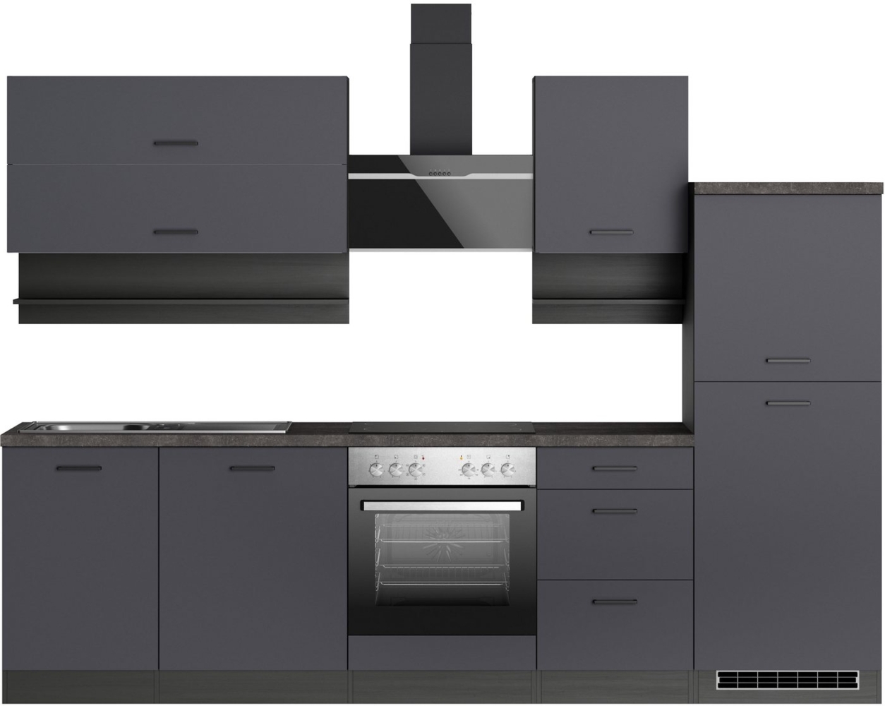 KOCHSTATION Küchenzeile KS-Frieda Breite 280 cm, wahlweise mit E-Geräten, mit 38mm starker Arbeitsplatte Bild 1