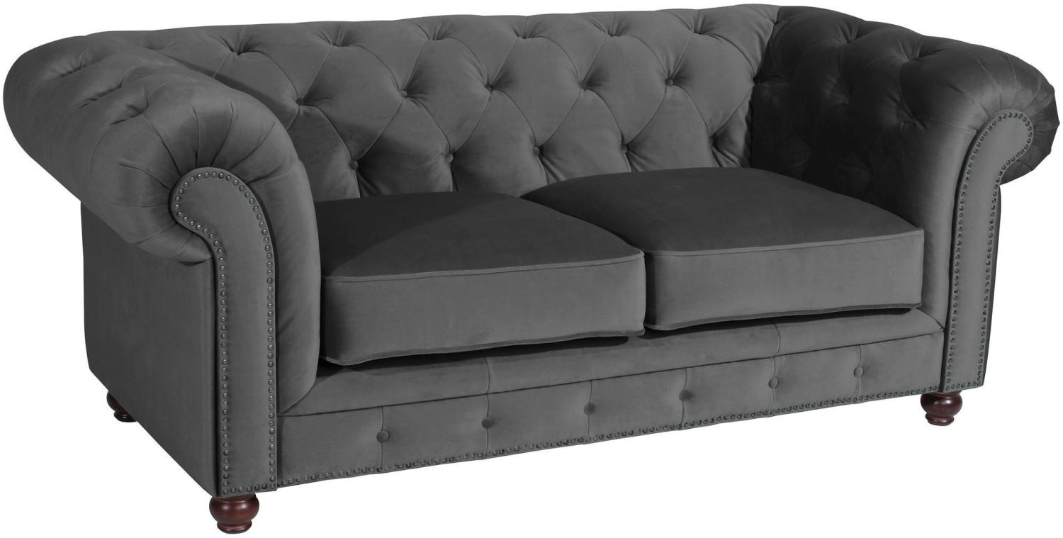 Sofa 2-Sitzer Kathe Bezug Samtvelours Buche nussbaum dunkel / anthrazit 22482 Bild 1