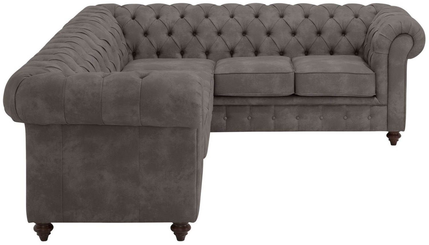 Home affaire Chesterfield-Sofa Chesterfield Ecksofa, Luxus-Microfaser Lederoptik, hochwertige Knopfheftung, langer Schenkel links Bild 1