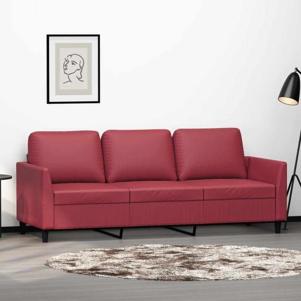 vidaXL 3-Sitzer-Sofa Weinrot 180 cm Kunstleder 359341 Bild 1