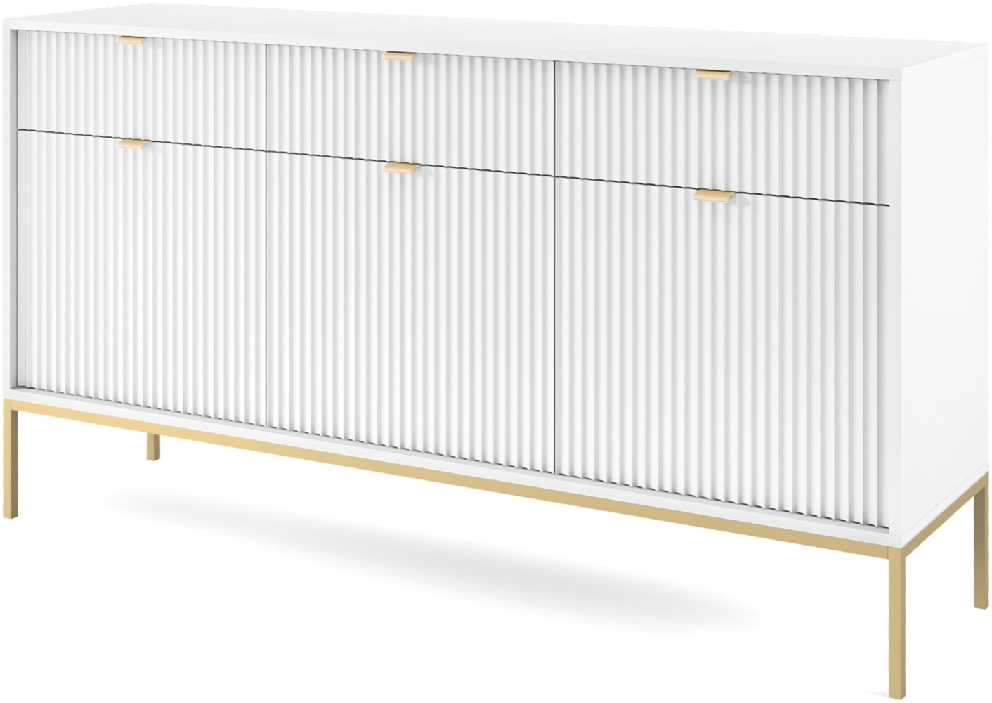 AX LIVING Sideboard mit Schubladen Eternas KSZ154 154 cm Modern Weiß Bild 1