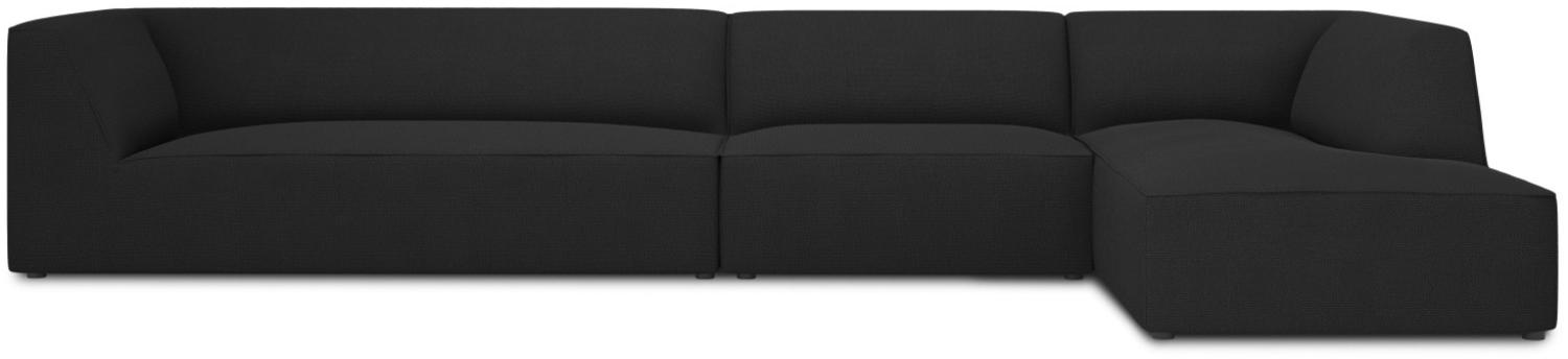 Micadoni 5-Sitzer Modular Ecke rechts Sofa Ruby | Bezug Black | Beinfarbe Black Plastic Bild 1