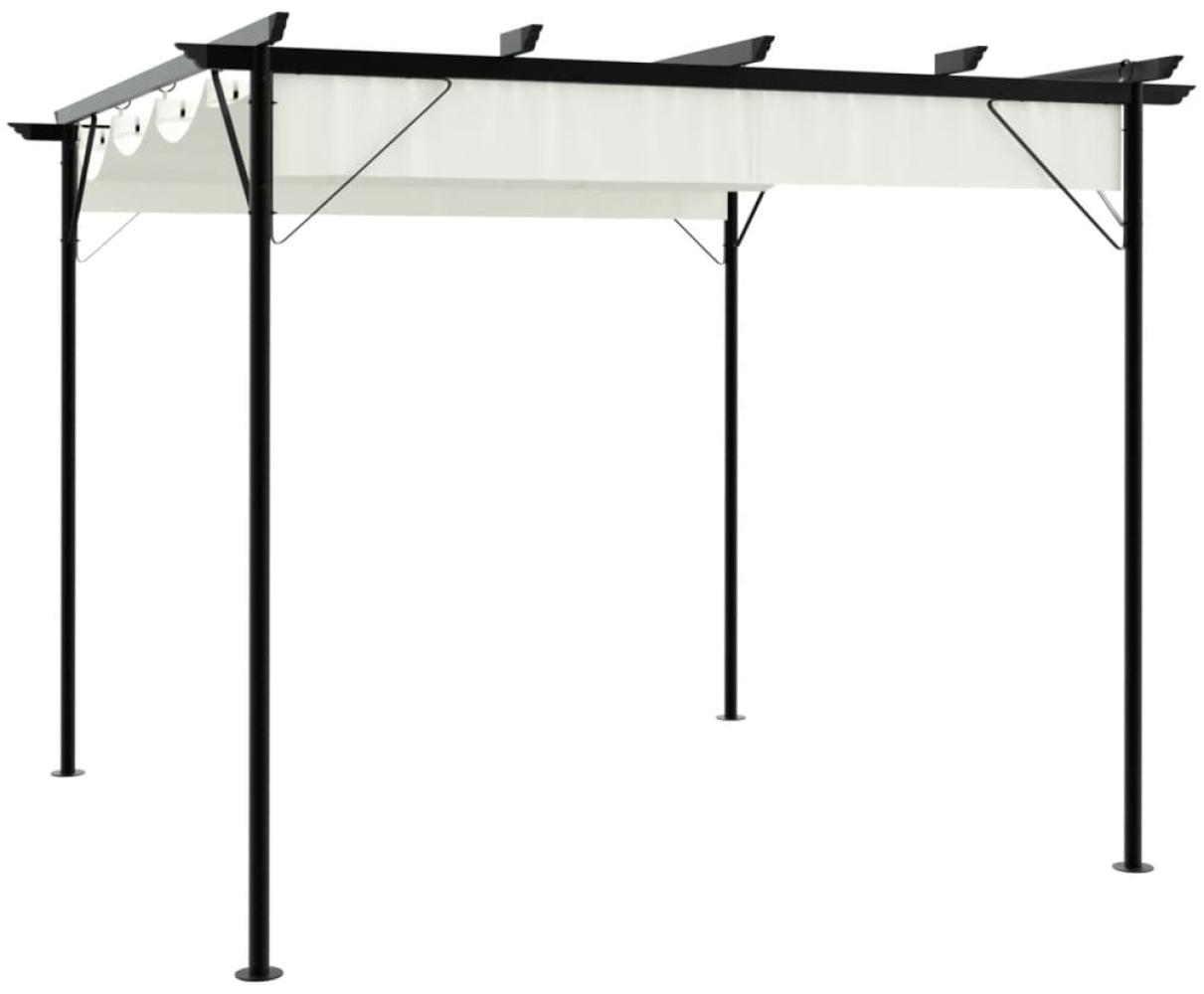 vidaXL Pergola mit Versenkbarem Dach Cremeweiß 3x3 m Stahl 49325 Bild 1