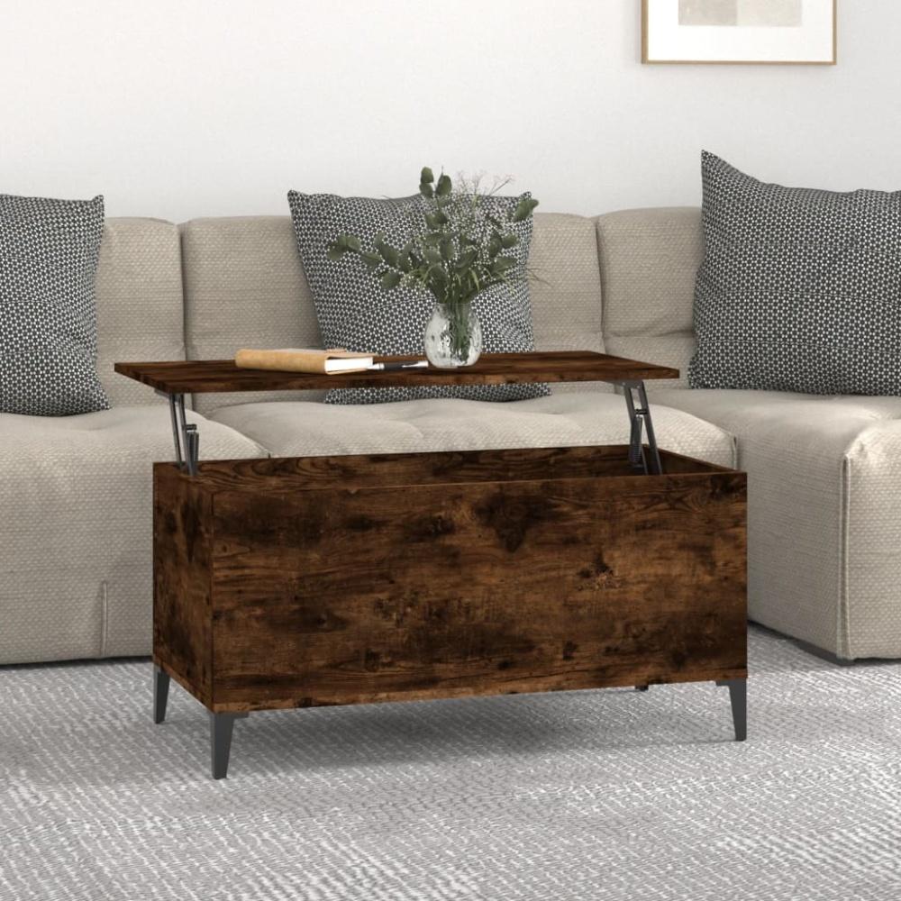 vidaXL Couchtisch Räuchereiche 90x44,5x45 cm Holzwerkstoff 819593 Bild 1