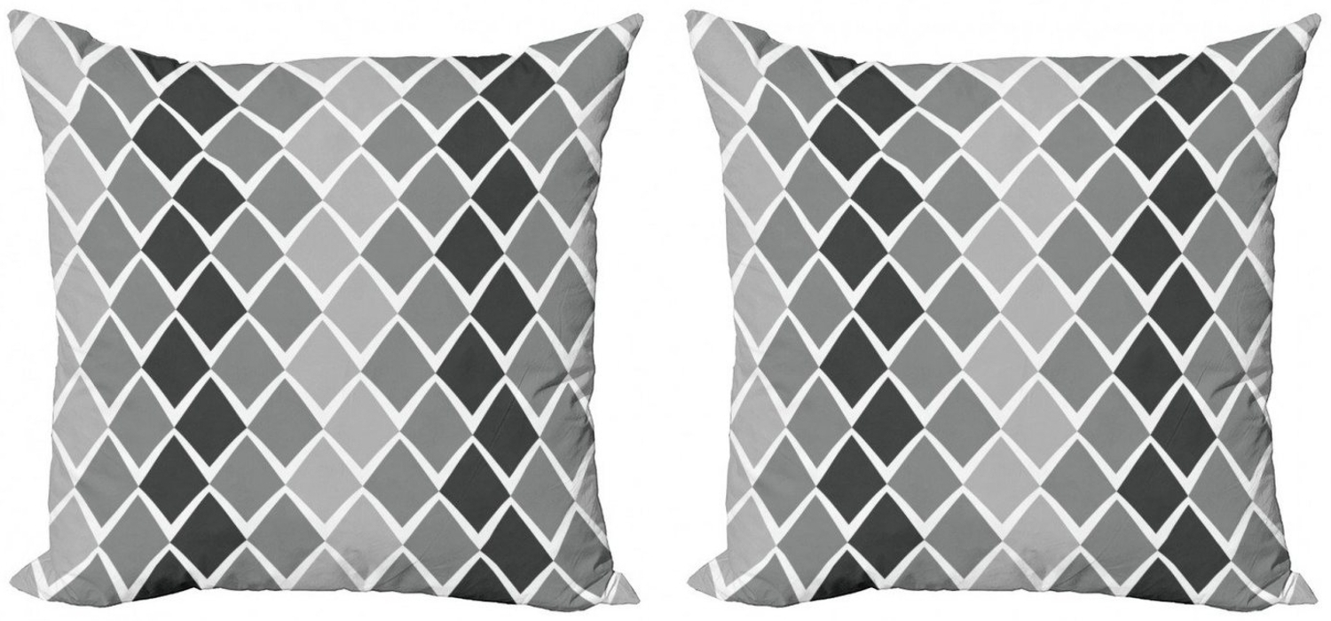 Abakuhaus Kissenbezüge Modern Accent Doppelseitiger Digitaldruck, (2 Stück), Grau und Weiß geometrische Ombre Bild 1
