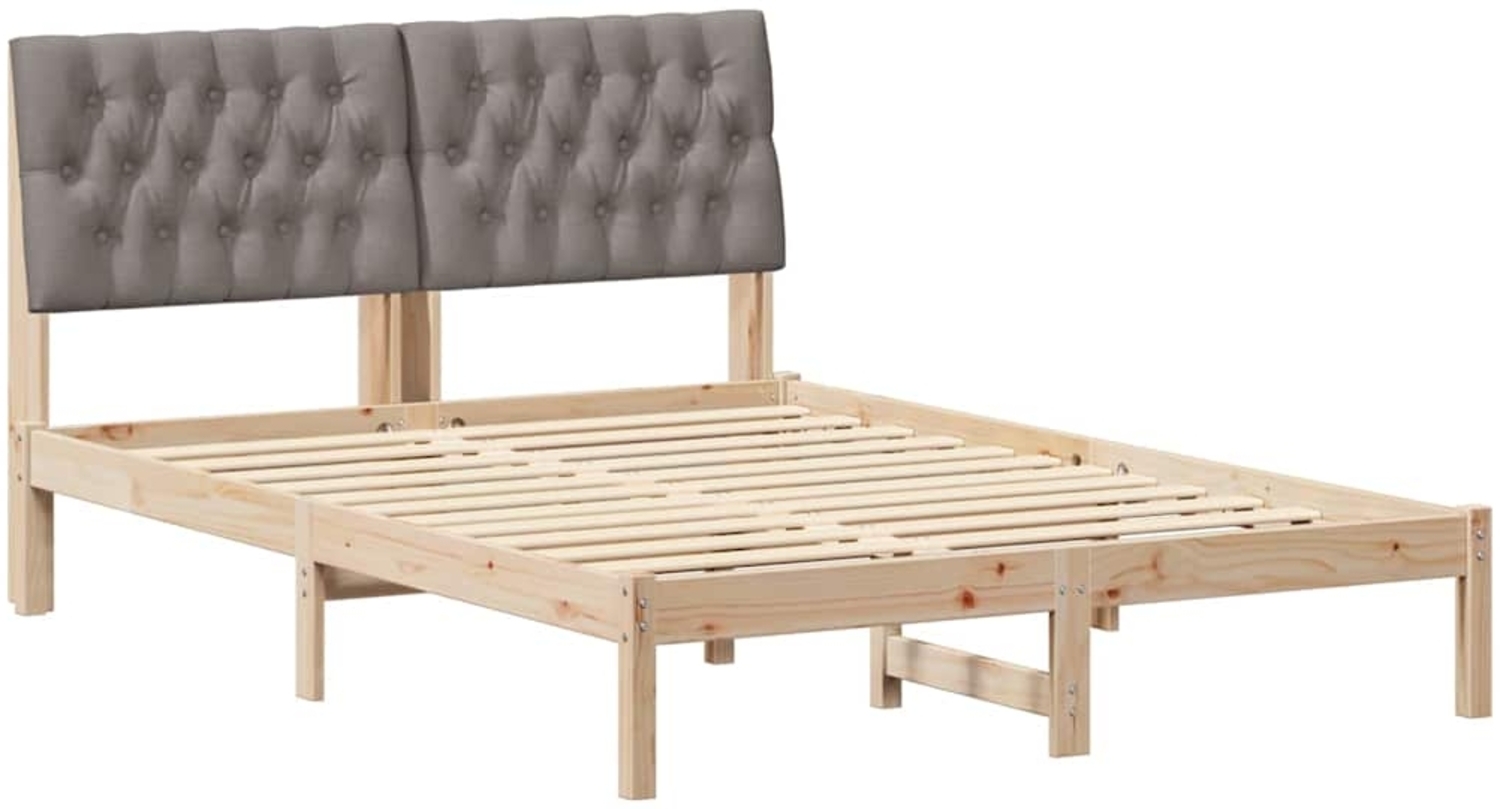 vidaXL Bettgestell mit gepolstertem Kopfteil Braun 160 x 200 cm 3394391 Bild 1