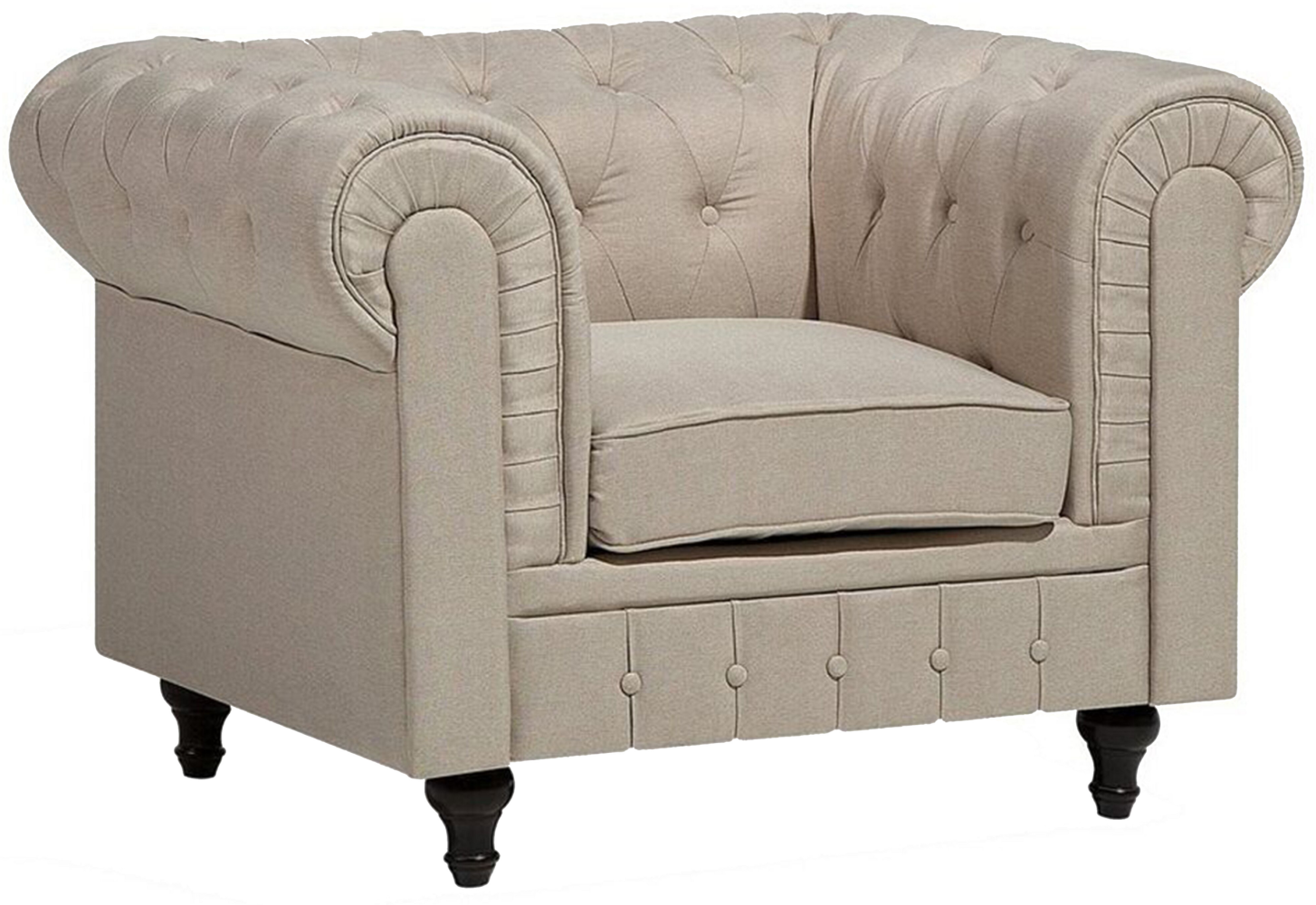 Sessel Polsterbezug beige CHESTERFIELD Groß Bild 1