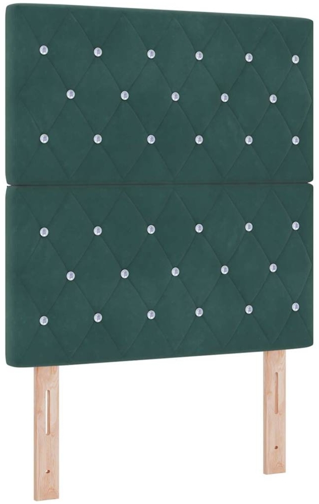 vidaXL Boxspringbett mit Matratze Dunkelgrün 80 x 200 cm Samt 3339731 Bild 1