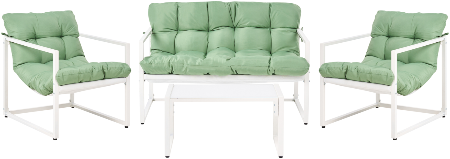 Lounge Set mit Tisch 4-Sitzer GARDA Metall Grün Bild 1