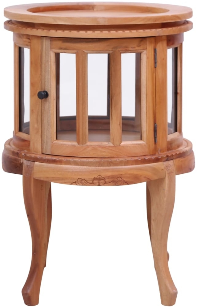 vidaXL Vitrinenschrank Natur 50 x 50 x 76 cm Massivholz Mahagoni 283844 Bild 1