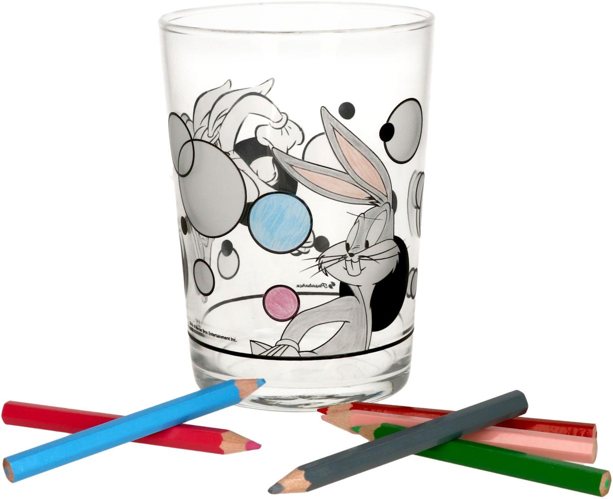 Bugs Bunny Glas zum Anmalen für Kinder selber bemalen Kindergeburtstag Geschenk Bild 1