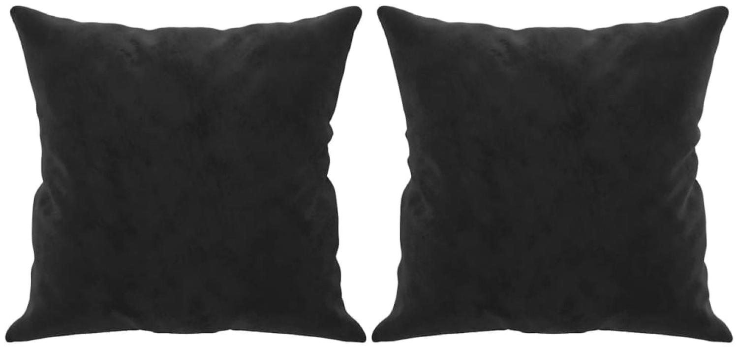 vidaXL Zierkissen 2 Stk. Schwarz 40x40 cm Samt 349490 Bild 1