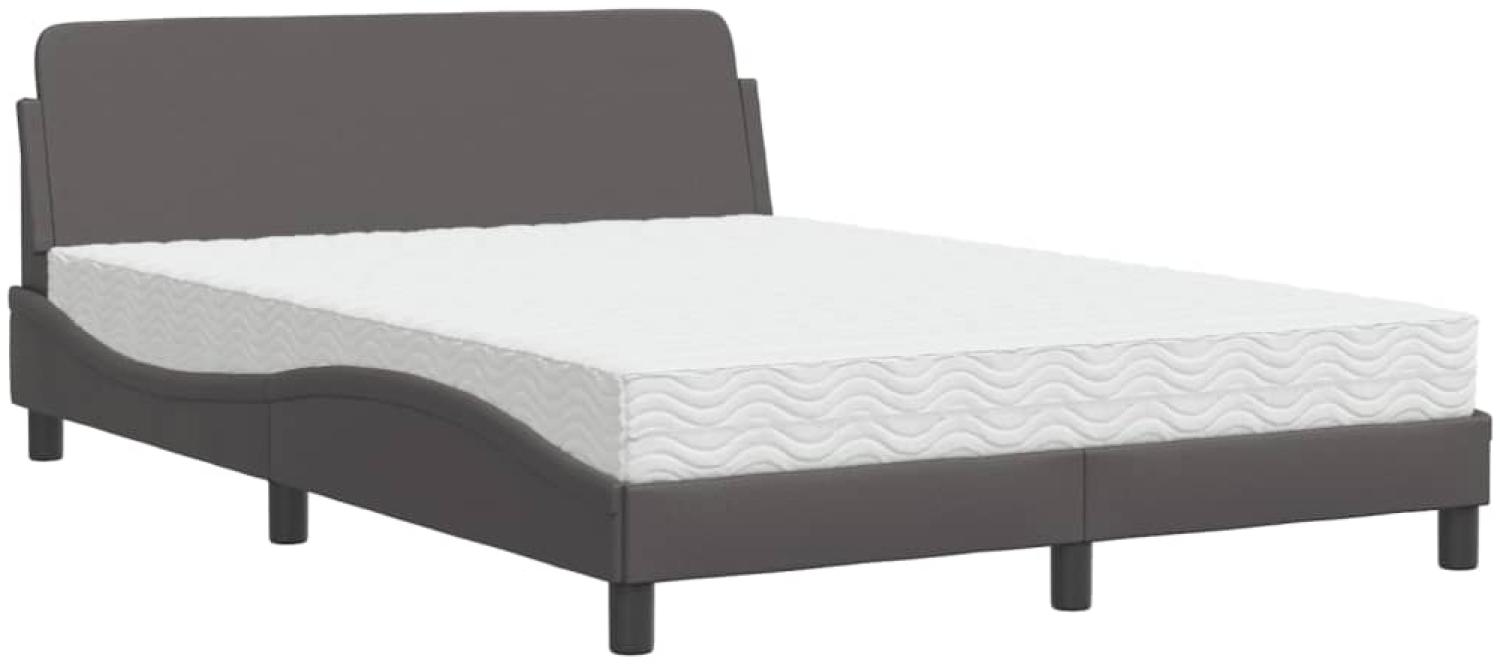 vidaXL Bett mit Matratze "Dover" Grau 140x200 cm Kunstleder 3208420 Bild 1