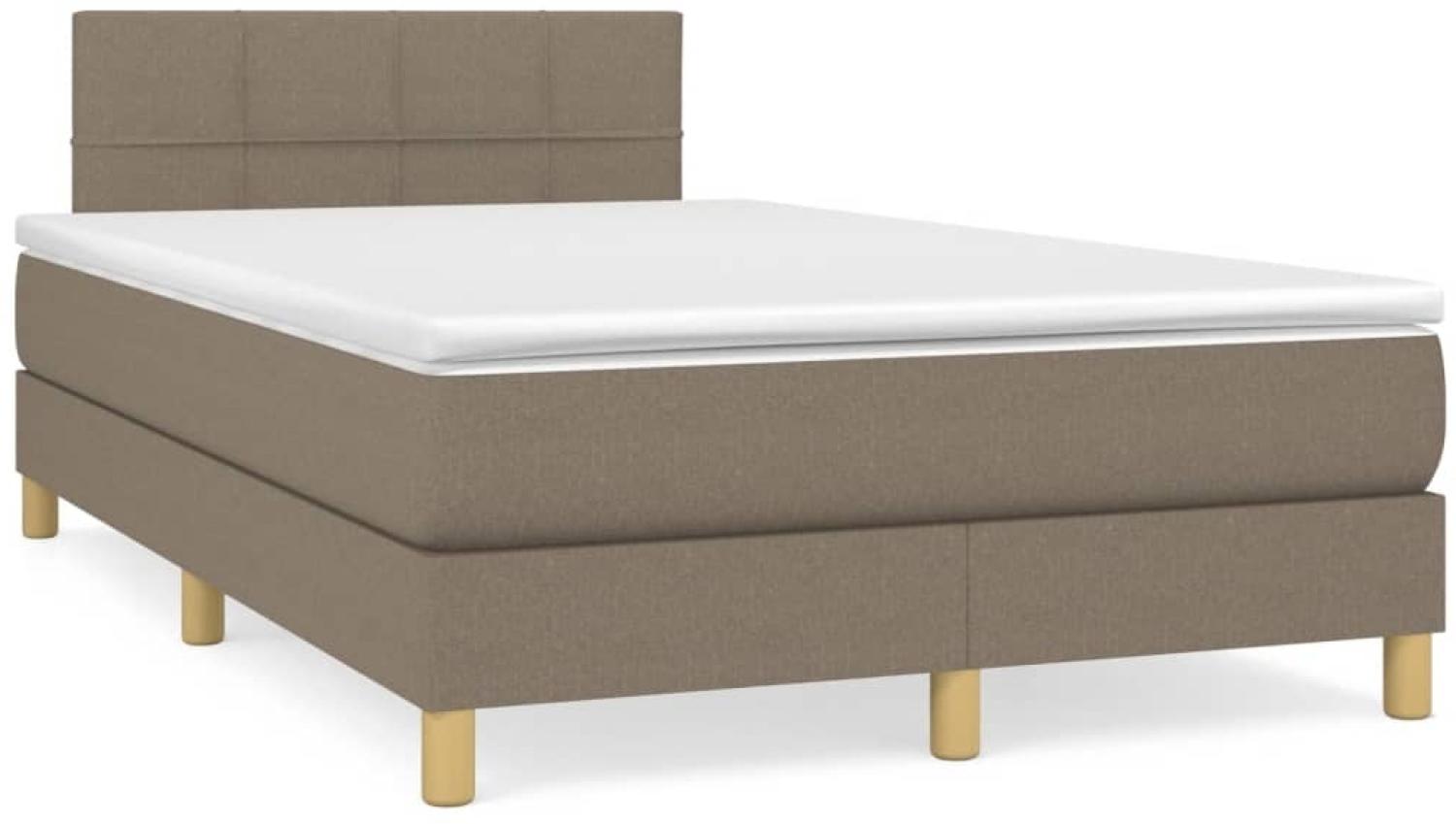 vidaXL Boxspringbett mit Matratze & LED Taupe 120x190 cm Stoff 3270092 Bild 1