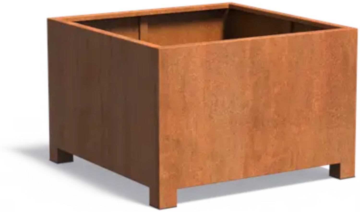 Adezz Pflanzgefäß Carrez mit Füßen aus Corten-Stahl Pflanzkübel Größe 120x120x80 cm Bild 1