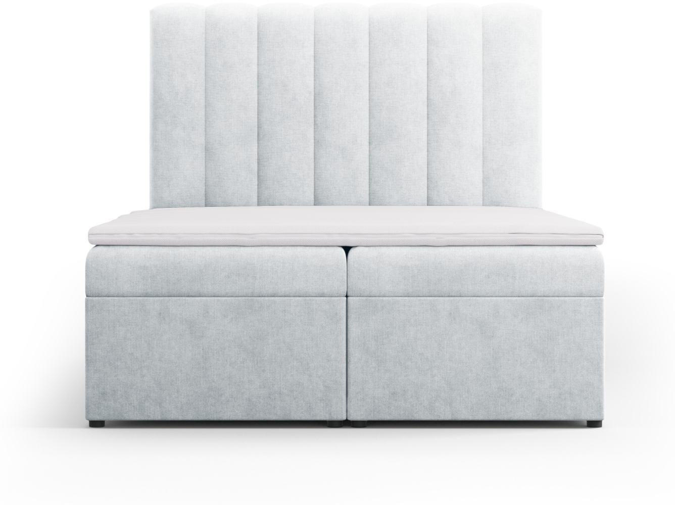 Micadoni Boxspringbett Kelp Strukturierter Stoff Hellgrau 140x200 Bild 1