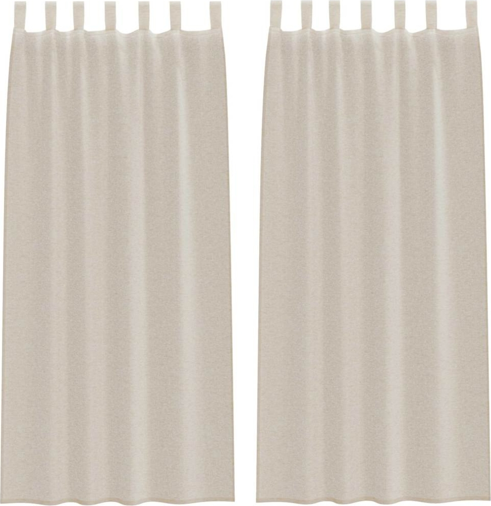 vidaXL Voile-Vorhang mit Vorhängen 2 pcs Sand 260 x 140 cm Polyester 4108046 Bild 1