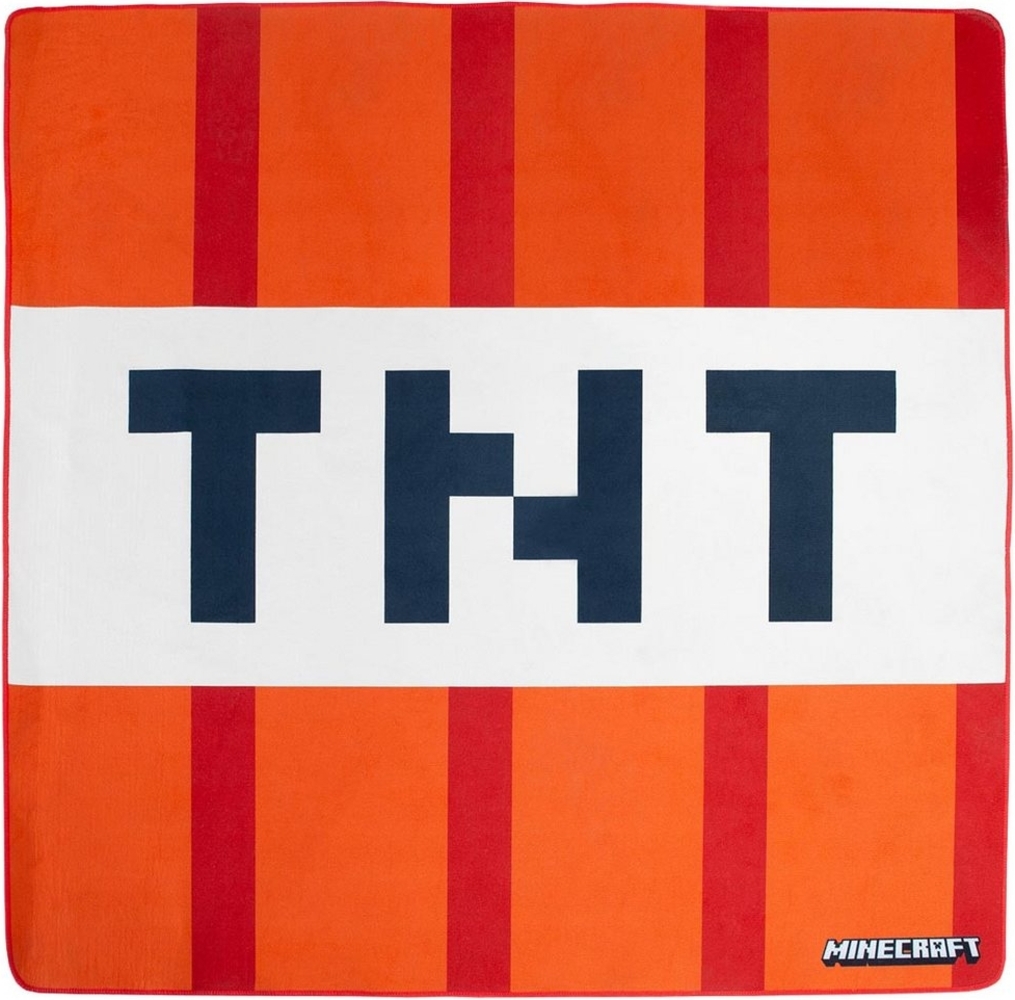 Minecraft Teppich 120 x 120 cm - Creeper oder TNT Design, Quadratisch, Höhe: 20 mm, aus strapazierfähigem Polyester - Für Minecraft Fans Bild 1