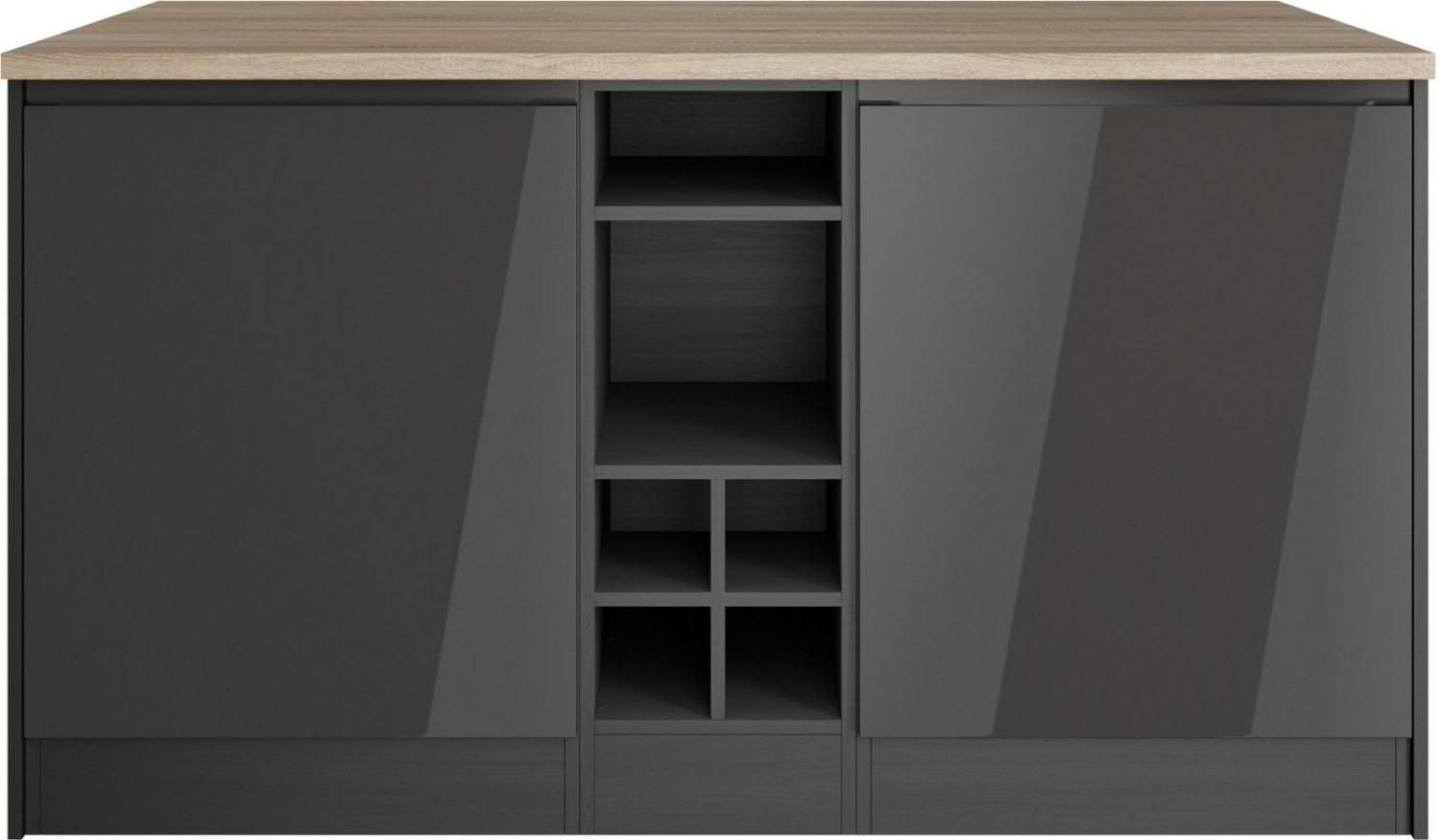 KOCHSTATION Kücheninsel KS-Virginia, Breite 153 cm, MDF-Fronten, Flaschenregal Bild 1