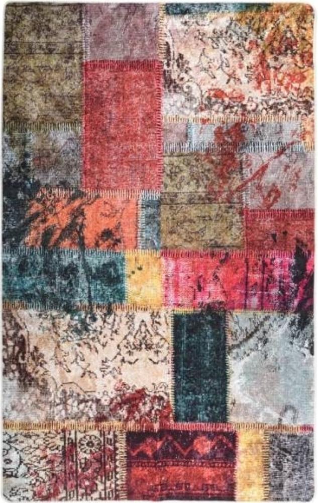 vidaXL Teppich Waschbar Patchwork 160x230 cm Mehrfarbig Rutschfest Bild 1