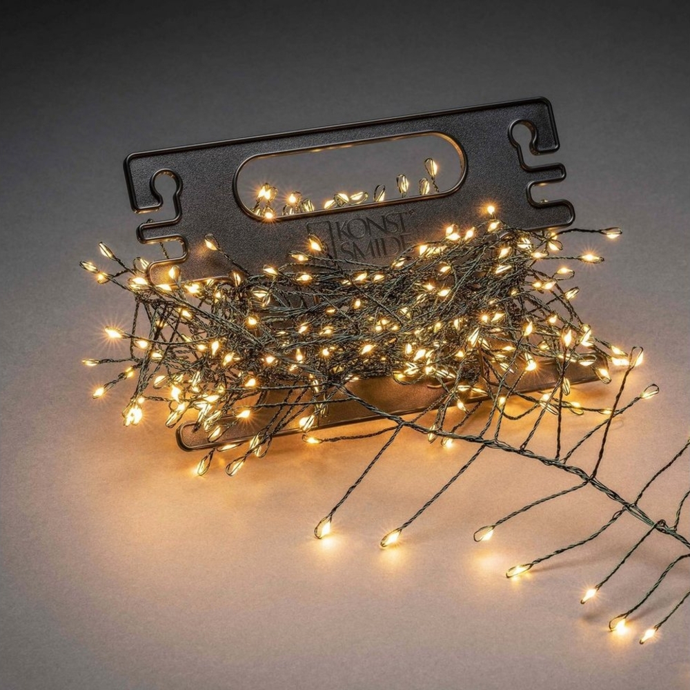 KONSTSMIDE LED-Lichterkette Weihnachtsdeko aussen, 200-flammig, Micro LED Büschellichterkette Cluster, mit Aufroller Bild 1