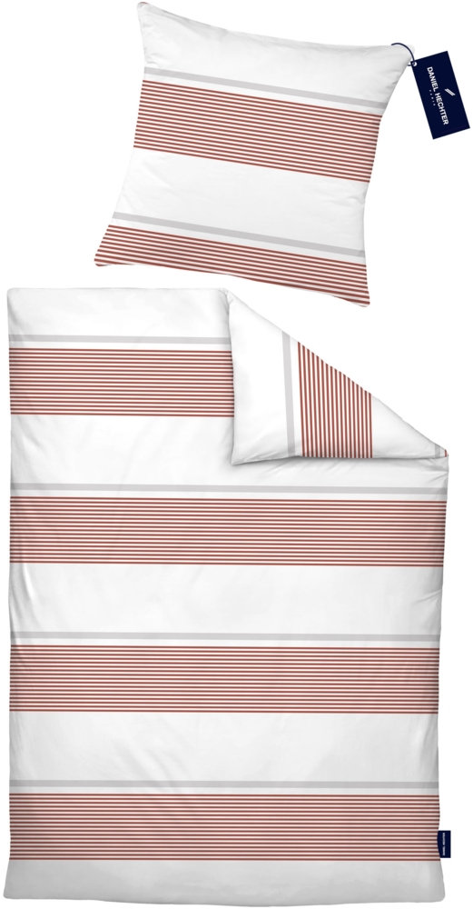 Daniel Hechter Bettwäsche Renforce 0041302 QUERSTREIFEN, bernstein, 1x 135x200 cm + 1x 80x80 cm Bild 1