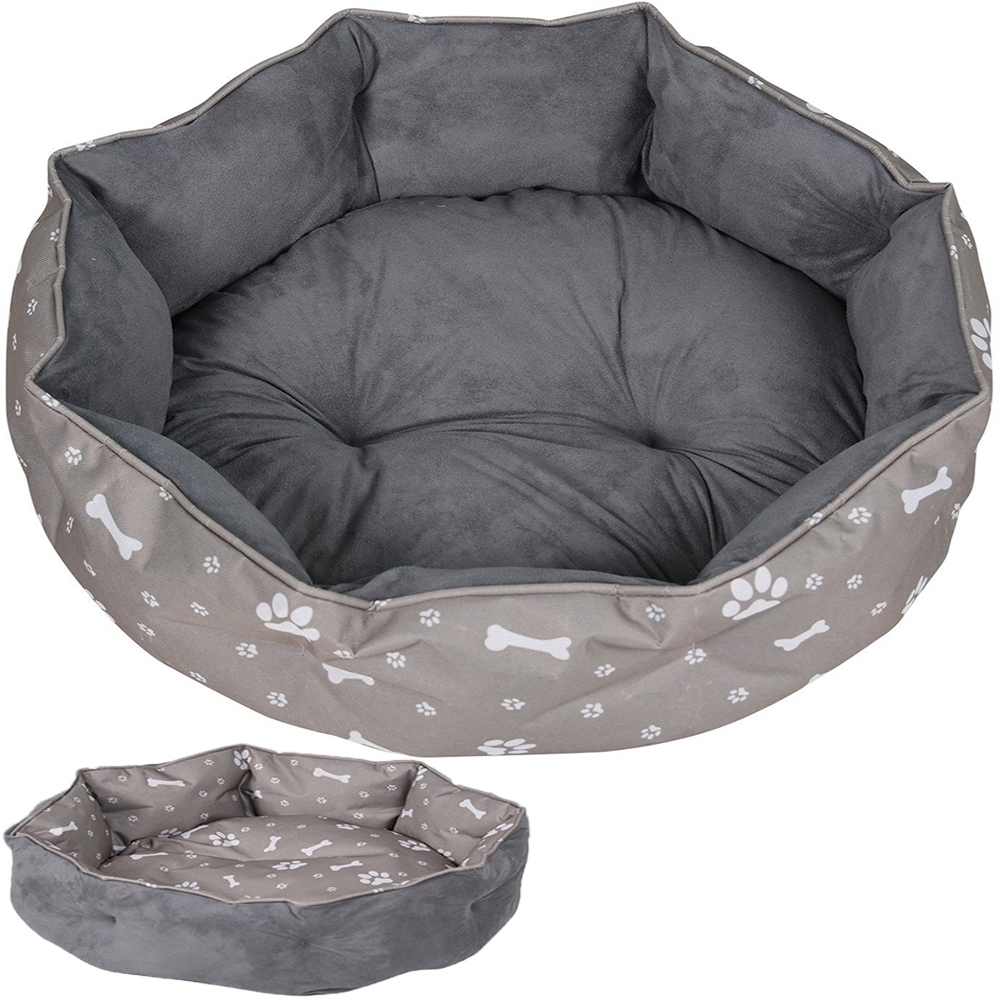 Hundebett Hundesofa Katzenbett Ø60cm Grau Hundekissen Wendekissen Hundekorb Bild 1
