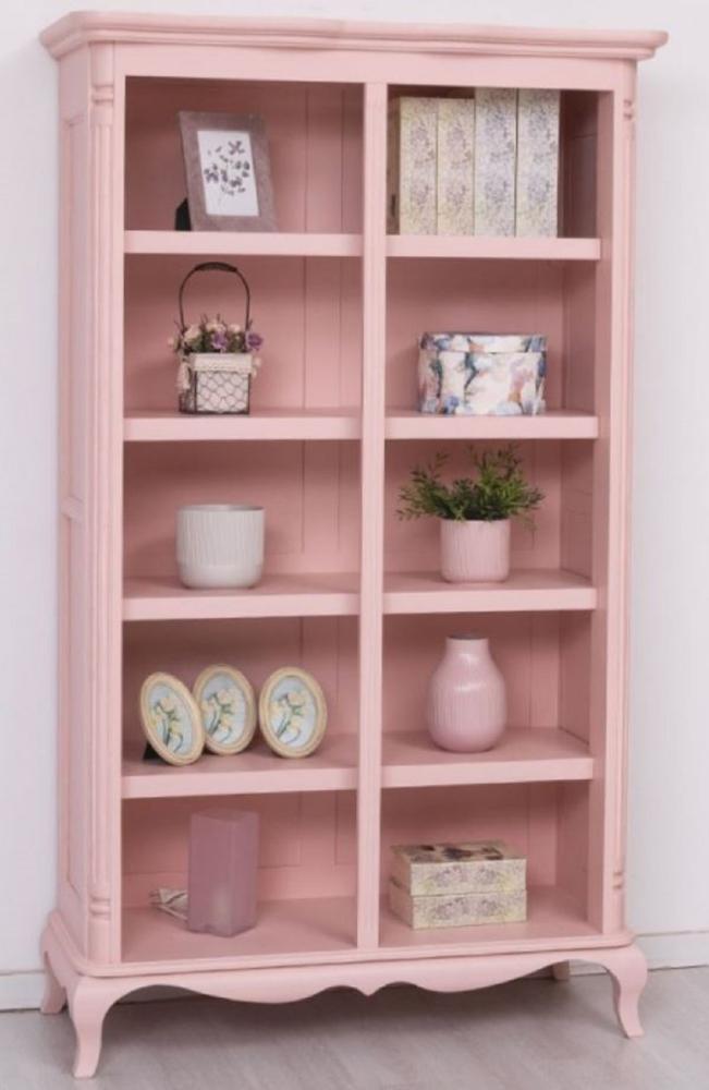 Casa Padrino Stauraumschrank Landhausstil Schrank Rosa 112 x 49 x H. 190 cm - Massivholz Regalschrank - Bücherschrank - Wohnzimmerschrank - Landhausstil Möbel Bild 1