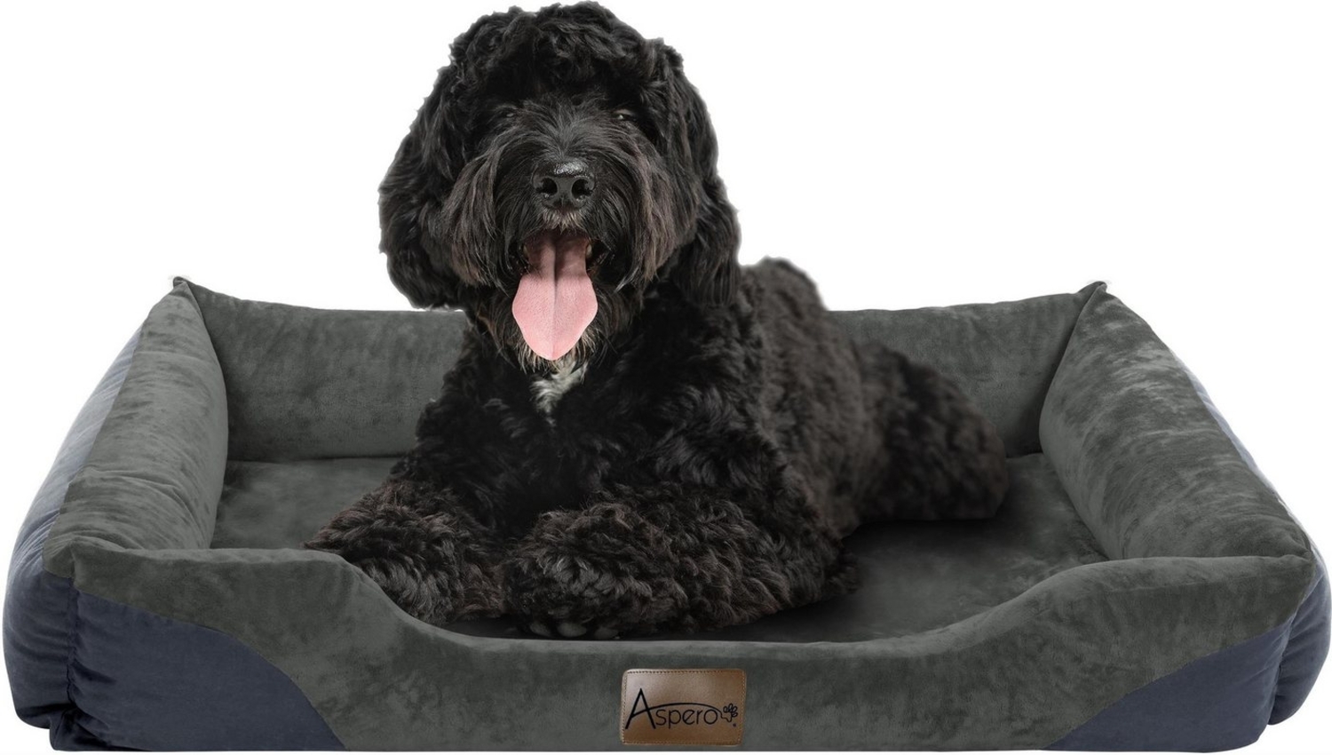 Aspero Tierbett Hundebett für kleine, mittelgroße und große Hunde, 50 % Baumwolle, 50 % Polyester, Premium Hundekissen mit abnehmbarem Bezug Bild 1