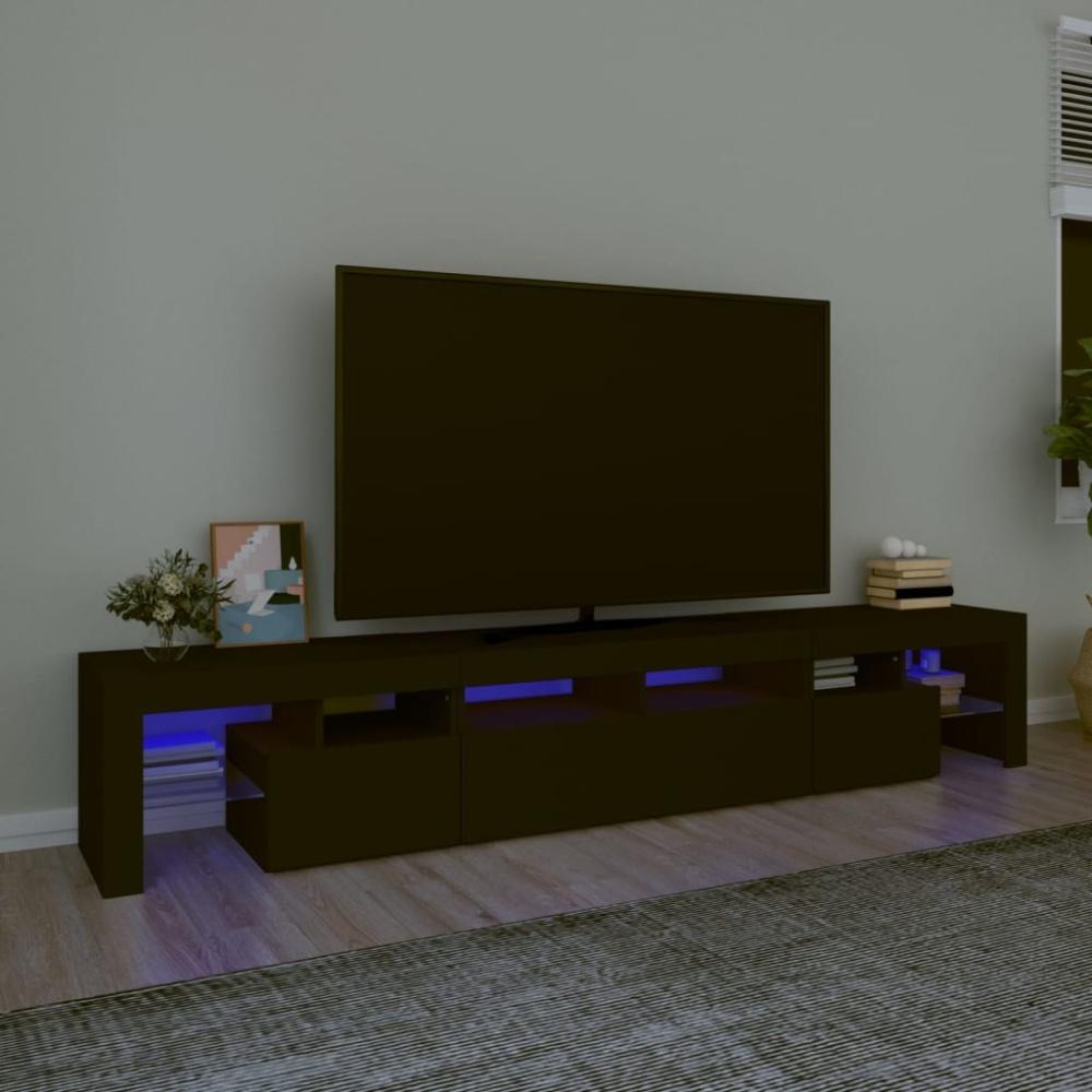 vidaXL TV-Schrank mit LED-Leuchten Schwarz 230x36,5x40 cm 3152787 Bild 1