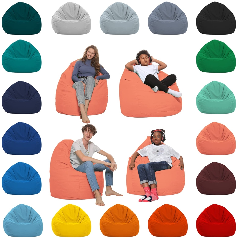 HomeIdeal - Sitzsack XXL Bodenkissen für Erwachsene & Kinder - Geeignet für Gaming oder Entspannen - Indoor wie Outdoor da er Wasserfest ist - mit EPS Perlen, Farbe:Sunflower, Größe:XXXL Bild 1